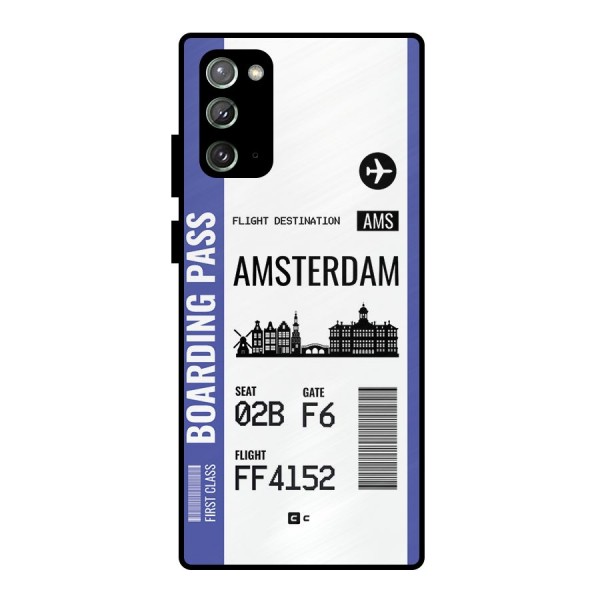 Amsterdam Boarding Pass Metal Back Case for Galaxy Note 20