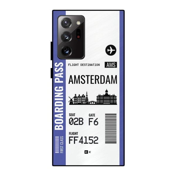 Amsterdam Boarding Pass Metal Back Case for Galaxy Note 20 Ultra