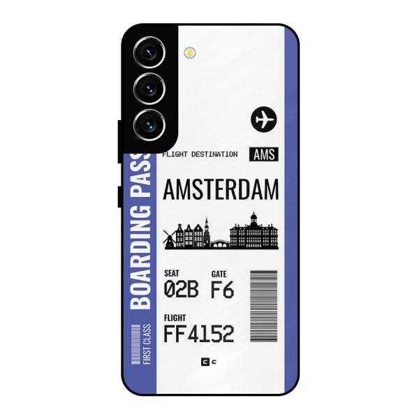 Amsterdam Boarding Pass Metal Back Case for Galaxy S22 5G