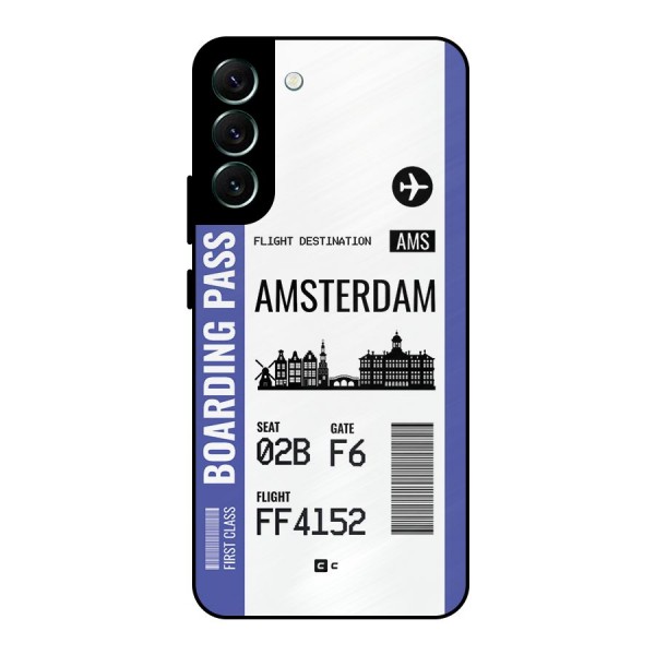 Amsterdam Boarding Pass Metal Back Case for Galaxy S22 Plus 5G