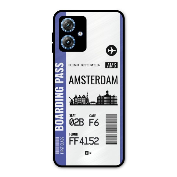 Amsterdam Boarding Pass Metal Back Case for Moto G54