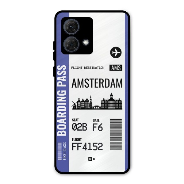Amsterdam Boarding Pass Metal Back Case for Moto G84