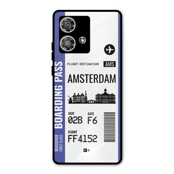 Amsterdam Boarding Pass Metal Back Case for Motorola Edge 40 Neo