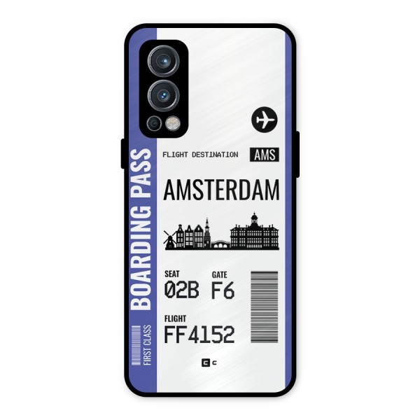 Amsterdam Boarding Pass Metal Back Case for OnePlus Nord 2 5G