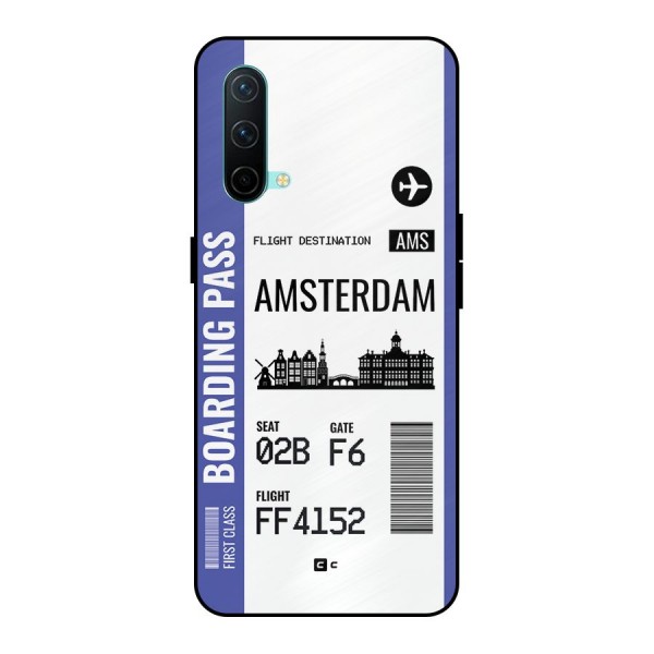Amsterdam Boarding Pass Metal Back Case for OnePlus Nord CE 5G