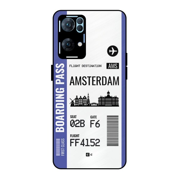 Amsterdam Boarding Pass Metal Back Case for Oppo Reno7 Pro 5G