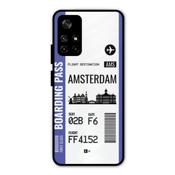 Amsterdam Boarding Pass Metal Back Case for Poco M4 Pro 5G