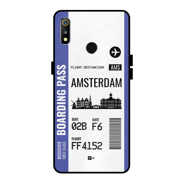Amsterdam Boarding Pass Metal Back Case for Realme 3