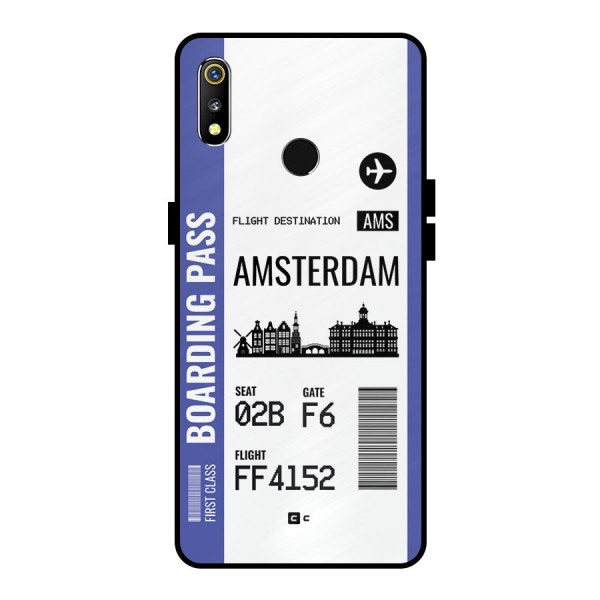 Amsterdam Boarding Pass Metal Back Case for Realme 3i