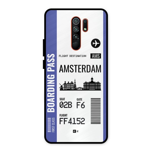 Amsterdam Boarding Pass Metal Back Case for Redmi 9 Prime