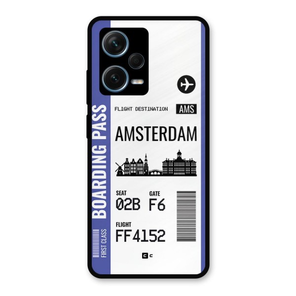 Amsterdam Boarding Pass Metal Back Case for Redmi Note 12 Pro Plus 5G