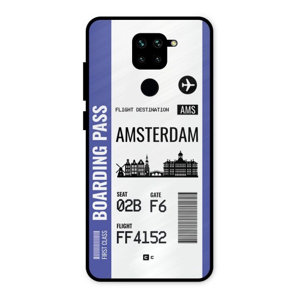 Amsterdam Boarding Pass Metal Back Case for Redmi Note 9