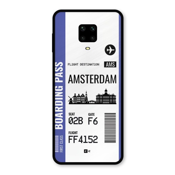 Amsterdam Boarding Pass Metal Back Case for Redmi Note 9 Pro Max