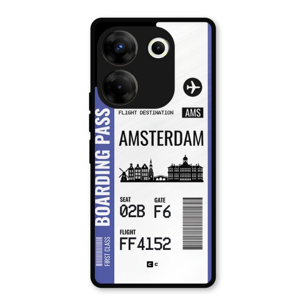 Amsterdam Boarding Pass Metal Back Case for Tecno Camon 20