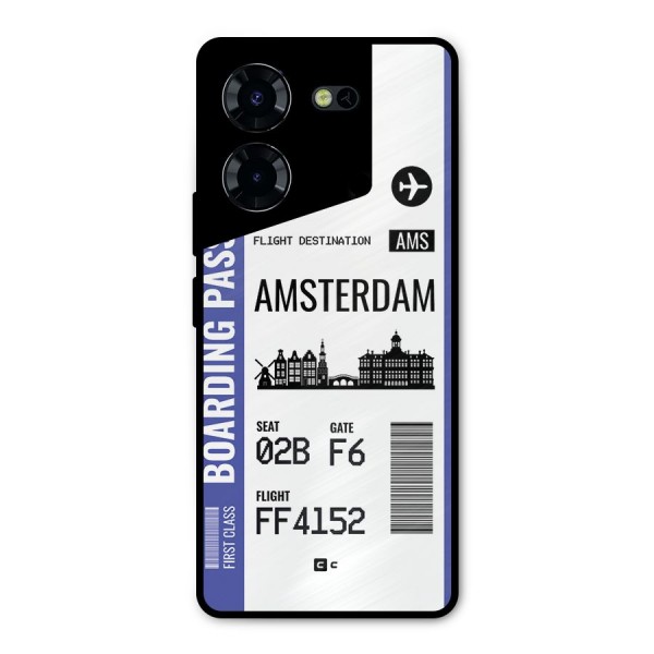 Amsterdam Boarding Pass Metal Back Case for Tecno Pova 5 Pro 5G