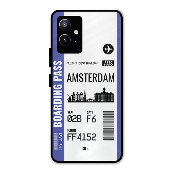 Amsterdam Boarding Pass Metal Back Case for Vivo T1 5G