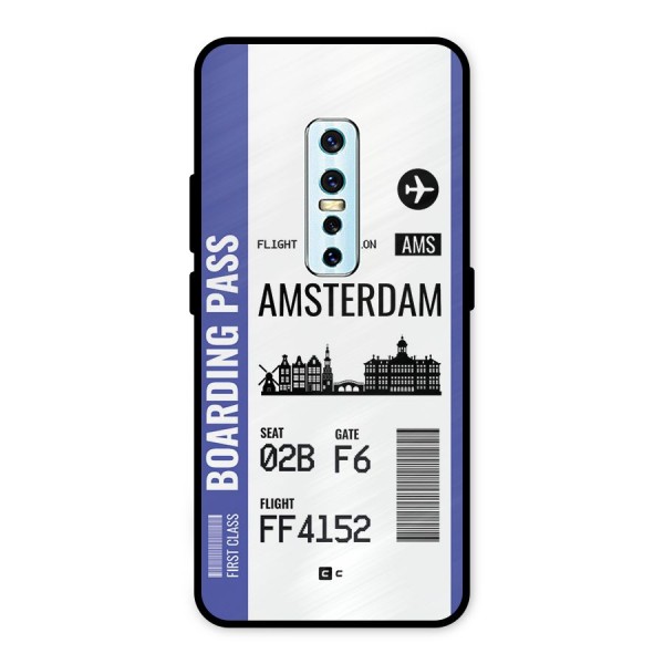 Amsterdam Boarding Pass Metal Back Case for Vivo V17 Pro
