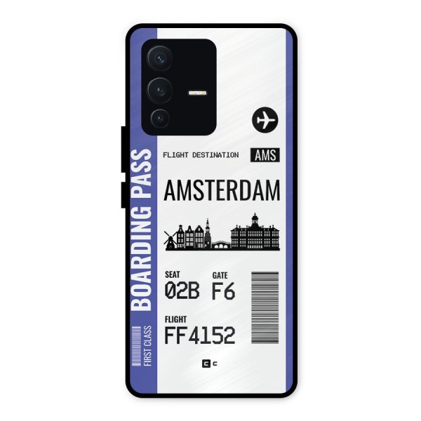 Amsterdam Boarding Pass Metal Back Case for Vivo V23 5G