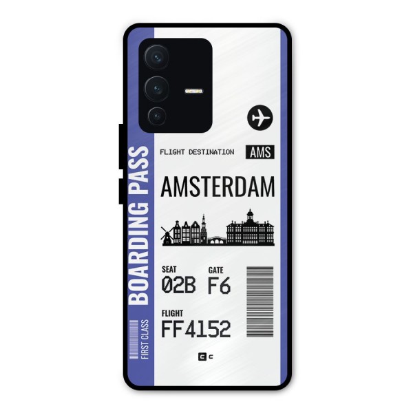 Amsterdam Boarding Pass Metal Back Case for Vivo V23 Pro