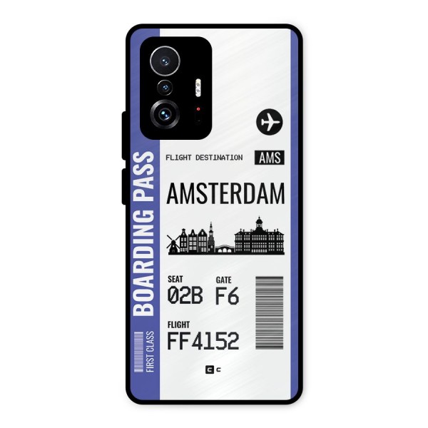 Amsterdam Boarding Pass Metal Back Case for Xiaomi 11T Pro