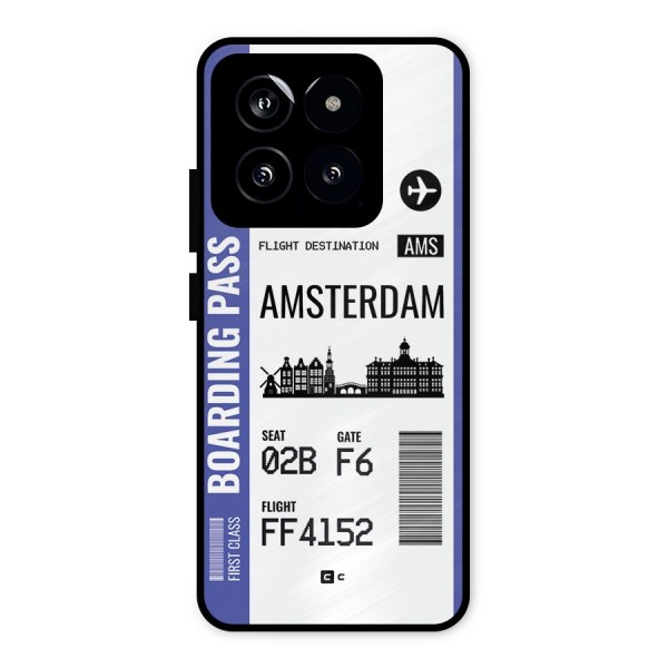 Amsterdam Boarding Pass Metal Back Case for Xiaomi 14