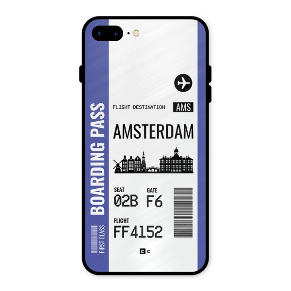 Amsterdam Boarding Pass Metal Back Case for iPhone 8 Plus