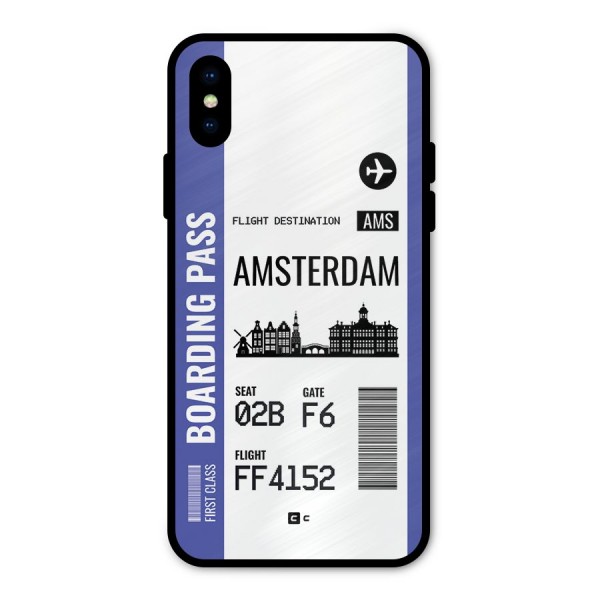 Amsterdam Boarding Pass Metal Back Case for iPhone X