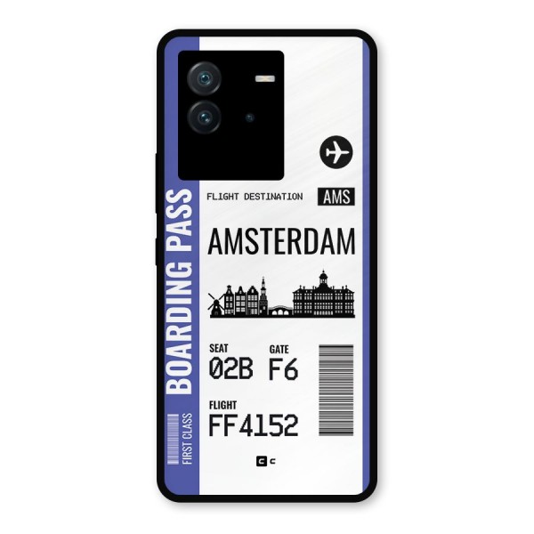 Amsterdam Boarding Pass Metal Back Case for iQOO Neo 6 5G