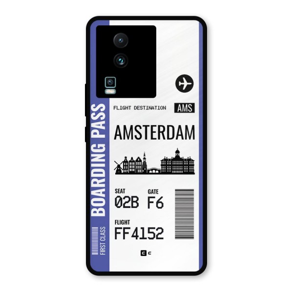 Amsterdam Boarding Pass Metal Back Case for iQOO Neo 7 Pro