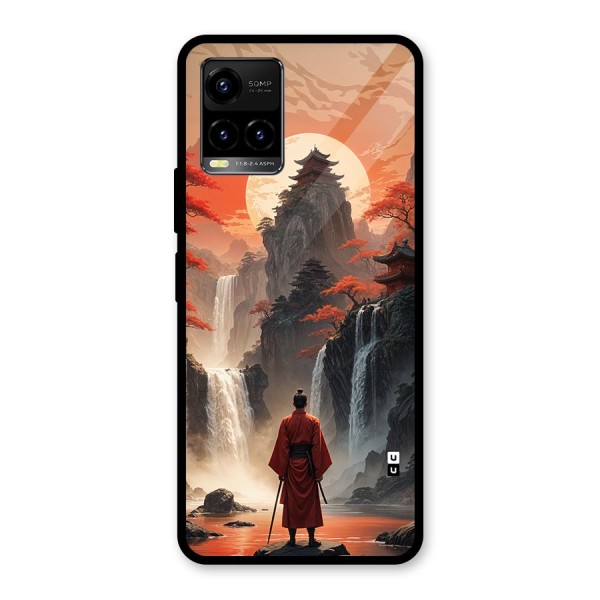 Ancient Waterfall Glass Back Case for Vivo Y21G