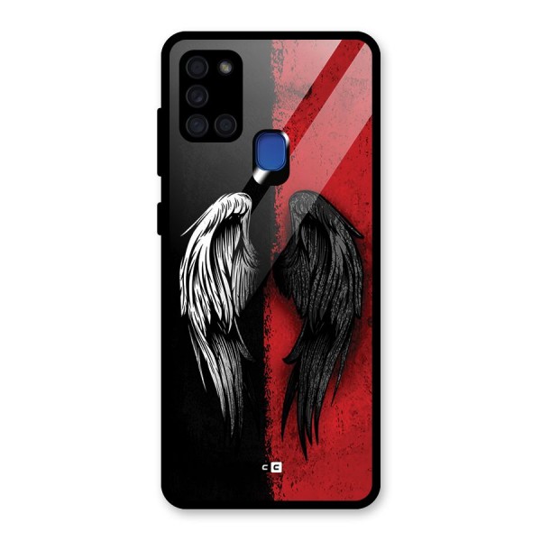 Angle Demon Wings Glass Back Case for Galaxy A21s