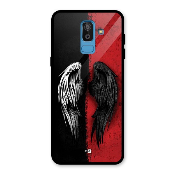 Angle Demon Wings Glass Back Case for Galaxy J8