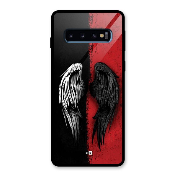 Angle Demon Wings Glass Back Case for Galaxy S10