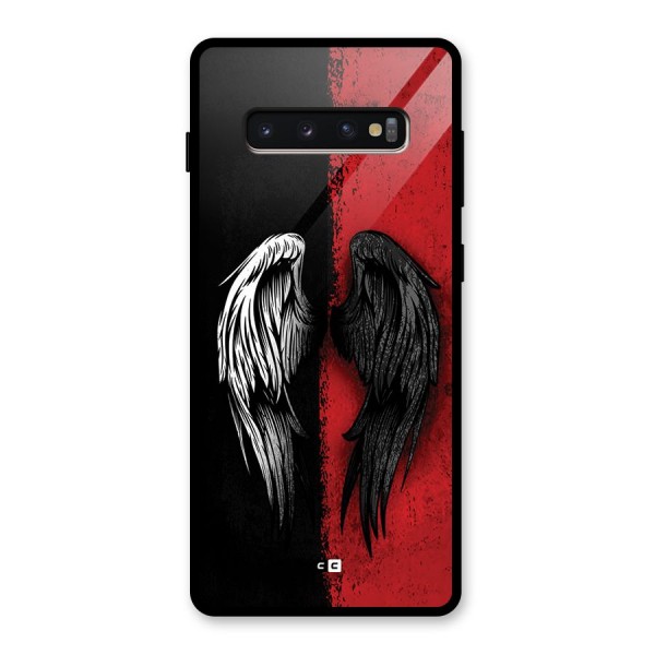 Angle Demon Wings Glass Back Case for Galaxy S10 Plus