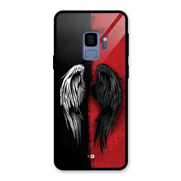 Angle Demon Wings Glass Back Case for Galaxy S9