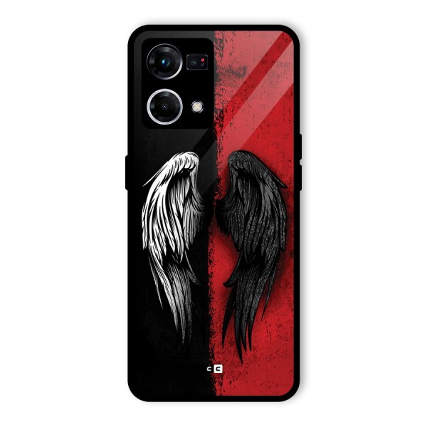 Angle Demon Wings Glass Back Case for Oppo F21s Pro 4G