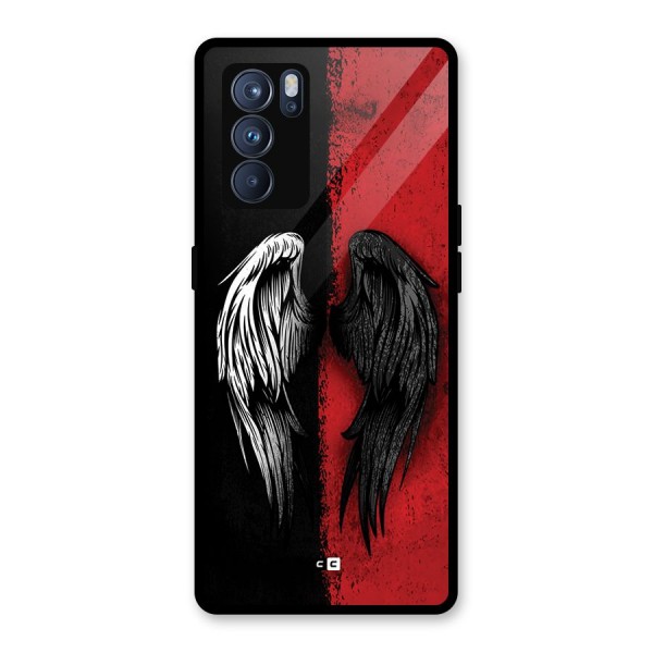 Angle Demon Wings Glass Back Case for Oppo Reno6 Pro 5G