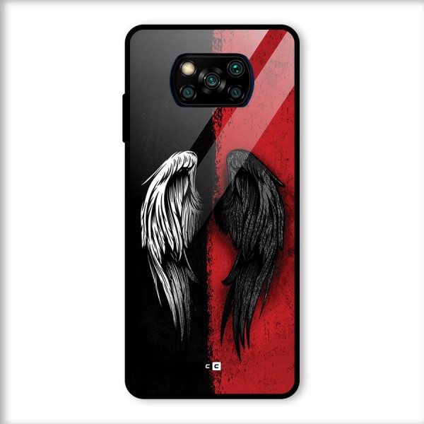 Angle Demon Wings Glass Back Case for Poco X3
