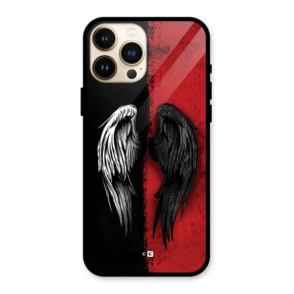 Angle Demon Wings Glass Back Case for iPhone 13 Pro Max