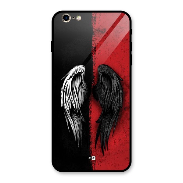 Angle Demon Wings Glass Back Case for iPhone 6 Plus 6S Plus