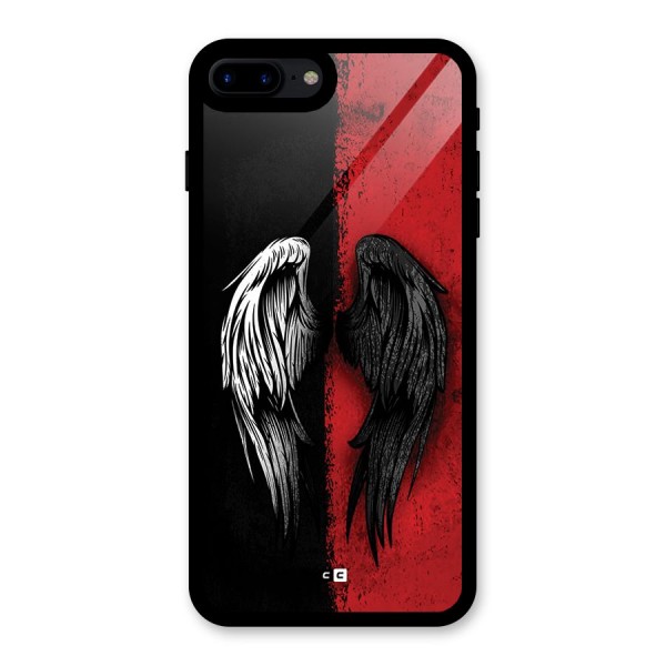 Angle Demon Wings Glass Back Case for iPhone 7 Plus