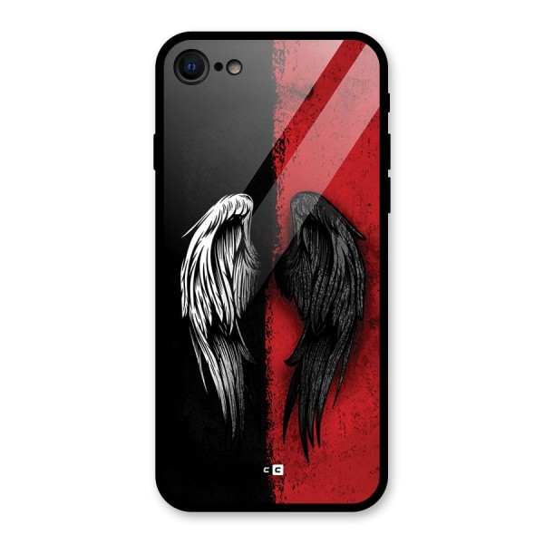Angle Demon Wings Glass Back Case for iPhone SE 2020