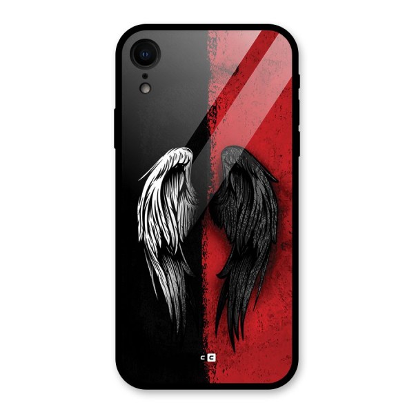 Angle Demon Wings Glass Back Case for iPhone XR