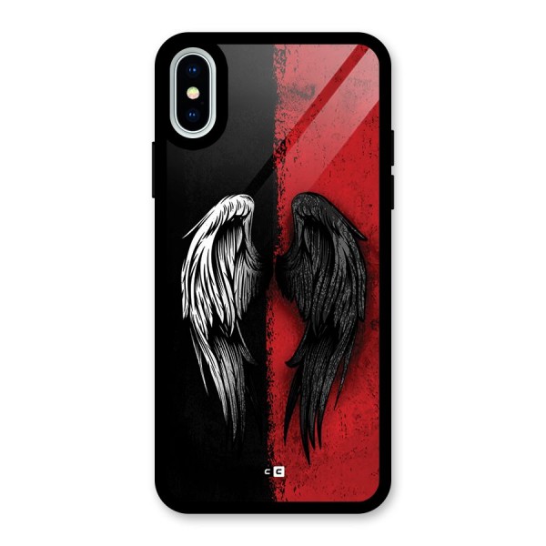 Angle Demon Wings Glass Back Case for iPhone XS