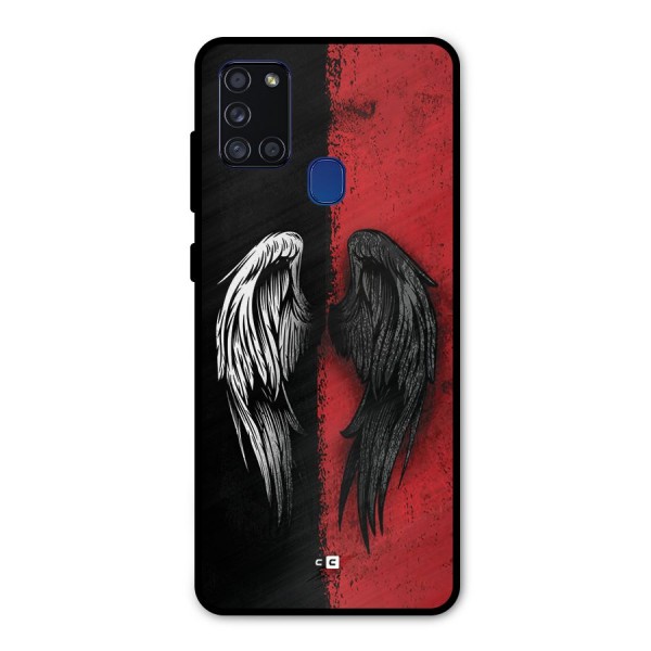 Angle Demon Wings Metal Back Case for Galaxy A21s