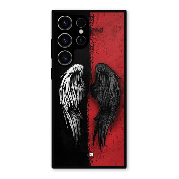 Angle Demon Wings Metal Back Case for Galaxy S23 Ultra