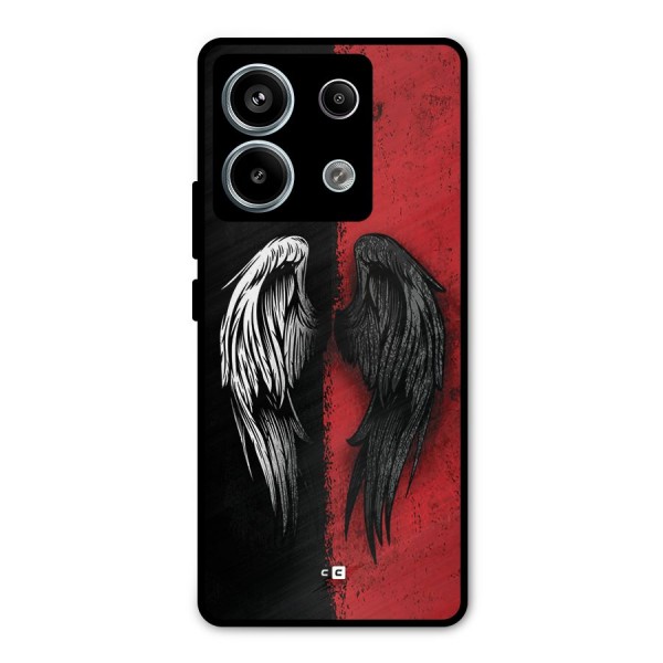 Angle Demon Wings Metal Back Case for Redmi Note 13 Pro 5G