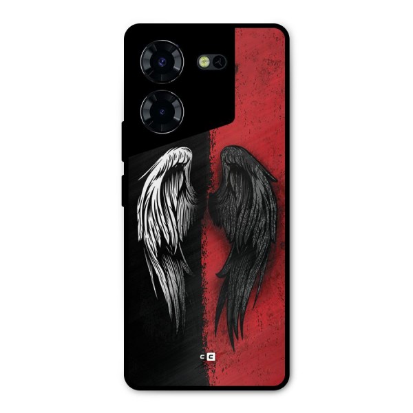 Angle Demon Wings Metal Back Case for Tecno Pova 5 Pro 5G