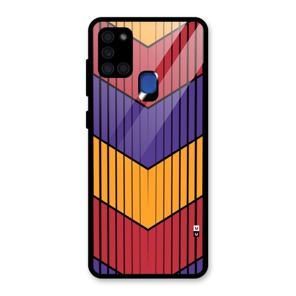 Angular Stripes Glass Back Case for Galaxy A21s