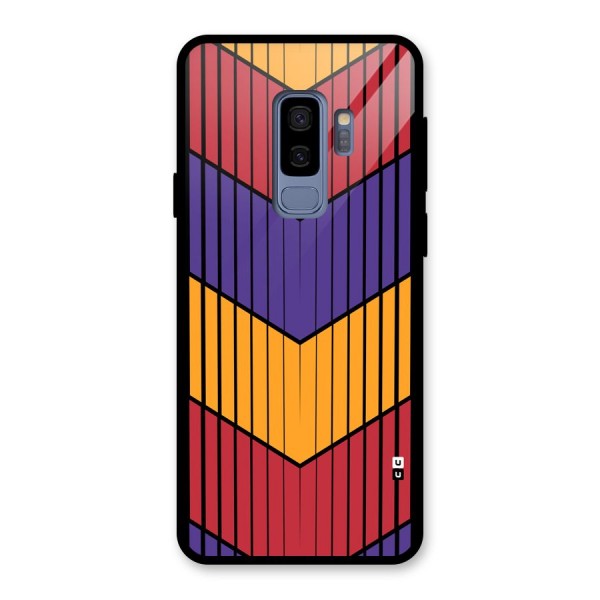 Angular Stripes Glass Back Case for Galaxy S9 Plus